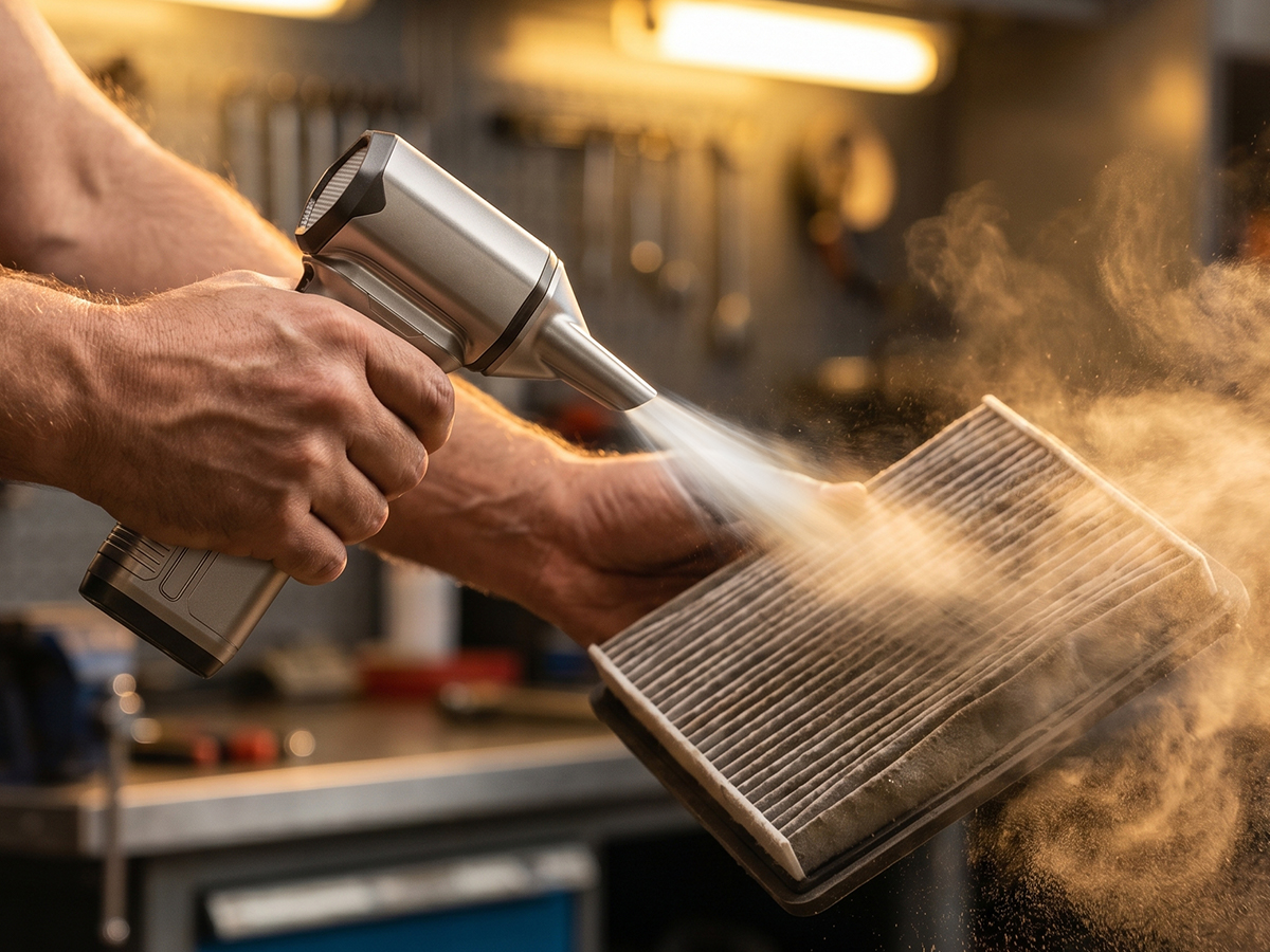 Cleaning car air filter